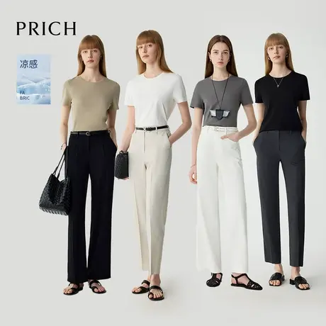 【超能小太阳】【凉感】PRICH时尚圆领休闲短袖T恤2025夏季新款图片