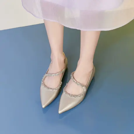 戈美其单鞋女2025新款秋季法式温柔晚晚鞋尖头通勤玛丽珍鞋妈妈鞋图片