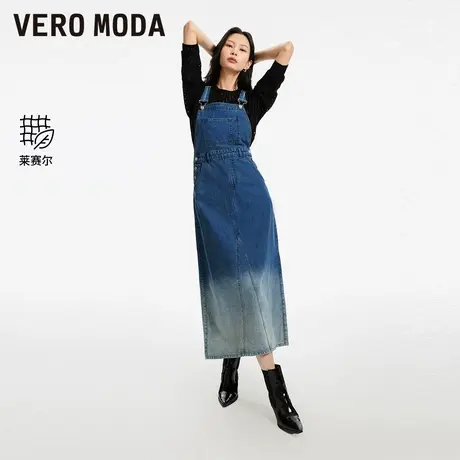 Vero Moda奥莱连衣裙春秋新款休闲舒适含棉背带牛仔长裙子女流行图片
