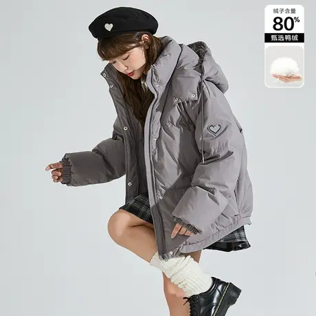 唐狮2024冬新款羽绒服女设计感小众面包服短款韩系羽绒外套冬装商品大图