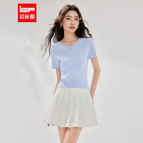 IEF/爱依服2025夏季新款法式温柔小女人气质通勤百搭修身毛织上衣商品大图