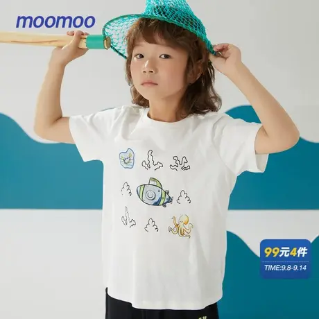 美特斯邦威童装男童短袖T恤夏季纯棉圆领时尚印花上衣商品大图