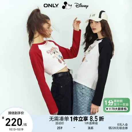 ONLY奥莱2023夏季新款DISNEY匹诺曹联名宽松圆领长袖T恤女商品大图