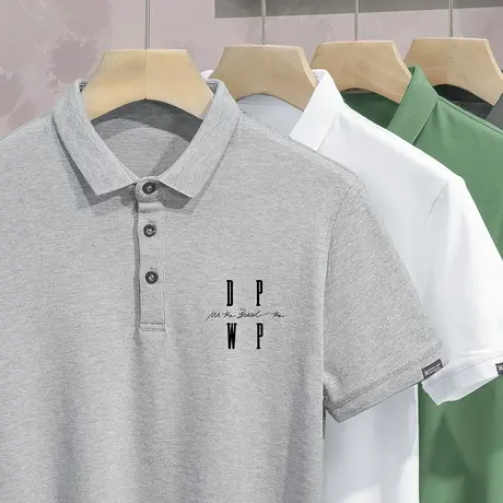 翻领polo衫短袖t恤男装2024新款夏季冰丝凉感保罗上衣服有领半袖图片