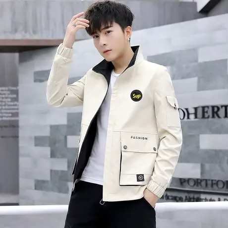男士外套春秋季2023新款韩版休闲薄款夹克男立领春装潮男帅气衣服商品大图
