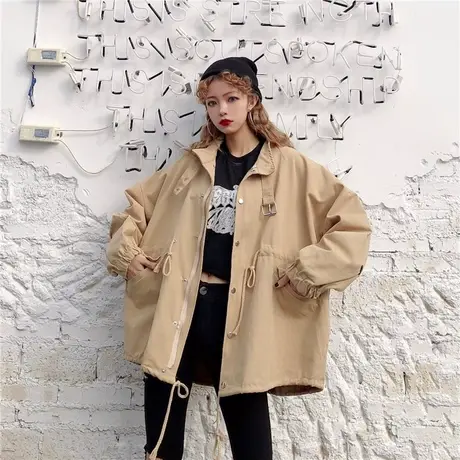 小个子风衣女中长款2023新款韩版宽松chic百搭学生休闲工装外套潮商品大图