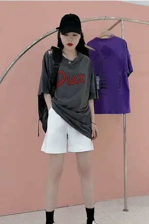 2023夏季新款百搭字母T恤欧洲站女装宽松休闲显瘦洋气印花体恤衫商品大图