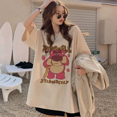 韩版东大门t恤女oversize宽松大码显瘦短袖胖mm设计感纯棉上衣夏商品大图