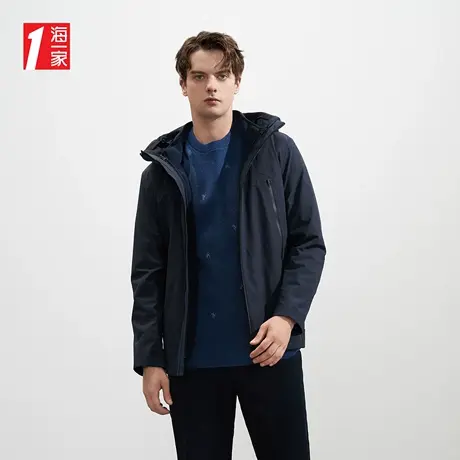海一家休闲一衣多穿外套简约时尚连帽男士夹克商品大图