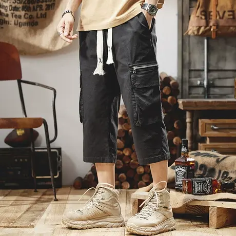 Modi Nick/摩帝尼克男士百搭潮流七分裤直筒休闲夏季工装裤男裤子商品大图