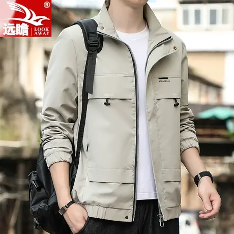 立领夹克外套男士春秋季新款休闲学生潮牌工装宽松运动冲锋衣男款商品大图