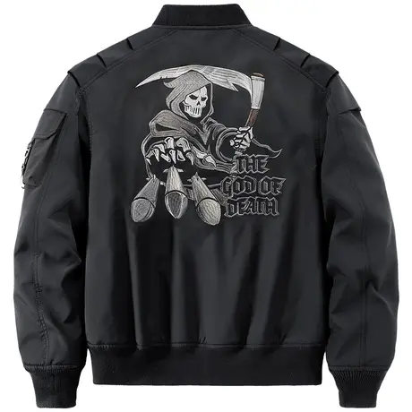 VIP春季飞行夹克男机能风工装外套大码宽松国潮刺绣棒球服设计感商品大图