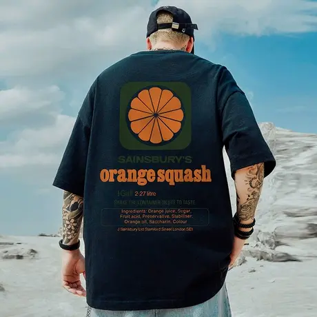 重磅潮牌T恤胖子加肥加大五分袖宽松男士大码男装短袖男款夏季商品大图