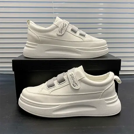 网红小白鞋女2024年春季新款魔术贴爆款ins街拍潮鞋百搭厚底板鞋商品大图