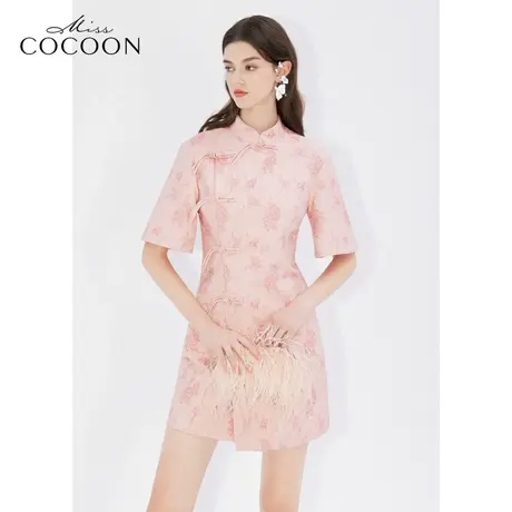 MISSCOCOON【繁花之境】24春新款新中式定制孔雀纹改良旗袍连衣裙图片