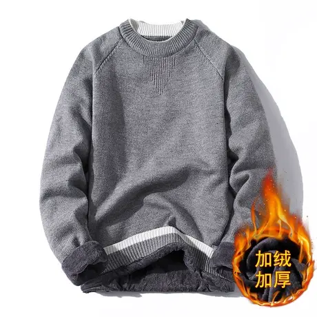 男士毛衣秋冬季新款加厚打底针织衫青少年男生羊毛衫保暖线衣男装商品大图