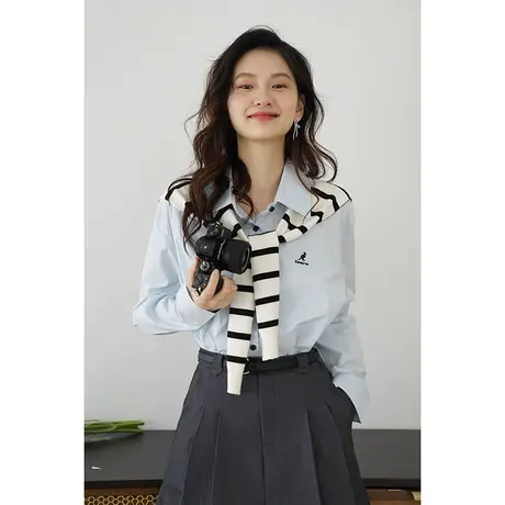 嘉茱莉2024新款宽松慵懒风衬衫外套女设计感上衣休闲衬衫小个子商品大图