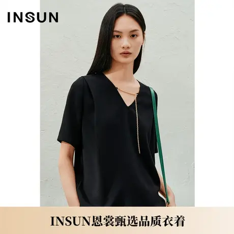 INSUN恩裳夏季三醋酸H型垂感抗皱衬衫商品大图