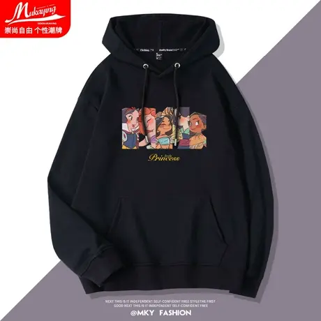 安徒生童话公主甜系卫衣中学生连帽卫衣青少年卡通宽松春秋季外套图片