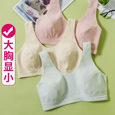 少女内衣初中高中学生文胸夏季薄款小背心大胸显小加肥大码胖女孩图片