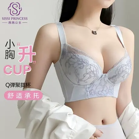 茜茜公主上托聚拢文胸矫正外扩防下垂胸罩侧收副乳舒适透气内衣女商品大图
