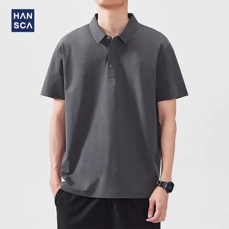 hansca云感速干UPF50+防晒短袖POLO衫男2025夏季轻薄透气翻领T恤商品大图