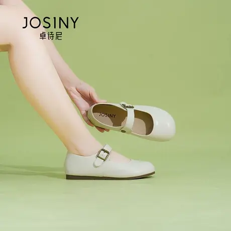 Josiny/卓诗尼秋季2025秋新款平底晚晚鞋配裙子软底浅口单鞋子女图片