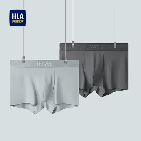 HLA/海澜之家简约提花橡筋针织平脚短裤25新款透气舒适滑爽内裤男商品大图
