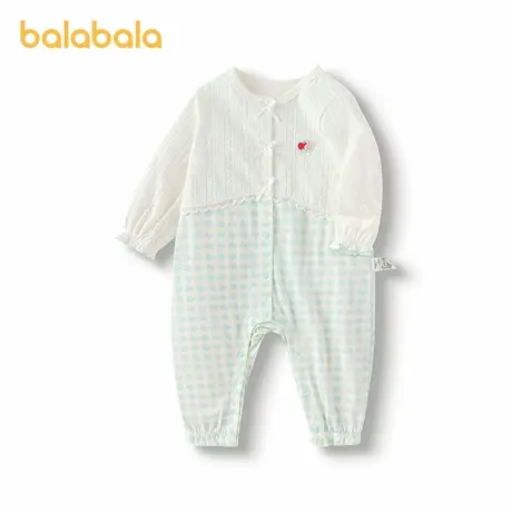 巴拉巴拉2025新款春季女童连体衣宝宝哈衣爬服清新风萌a类莫代尔图片