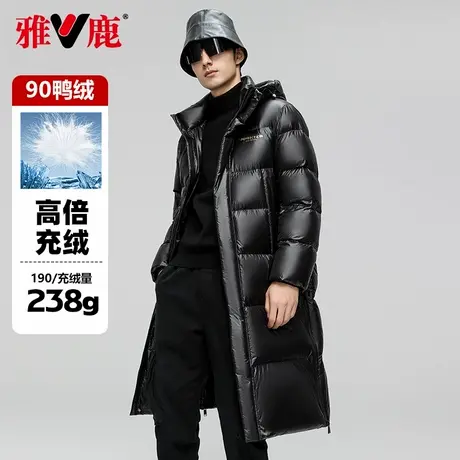 雅鹿中长款羽绒服男2025冬季新款高端泡芙休闲防寒服加厚保暖外套商品大图