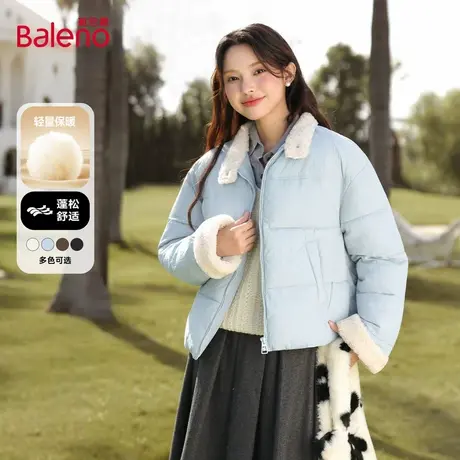 班尼路立领棉服女2025冬新款小个子短款显高保暖百搭外套面包服Q商品大图