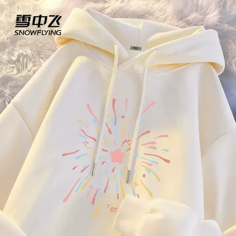 雪中飞连帽卫衣女2025新款早秋穿搭上衣大码胖mm宽松慵懒风外套PC商品大图