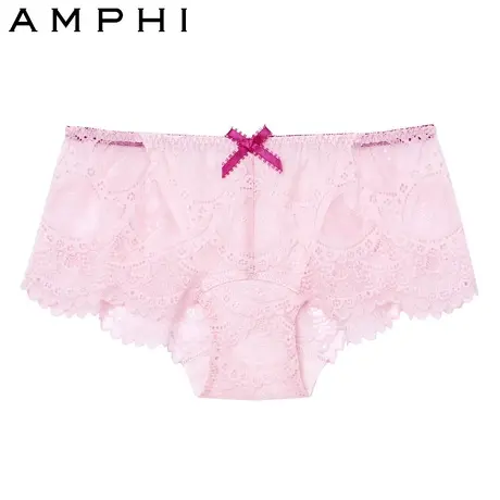 amphi华歌尔旗下日系甜美少女全蕾丝本命年红品平角裤内裤 AP2419图片