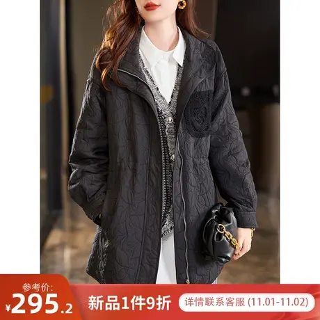 宝诗黎【新品价328元】翻领中长款收腰外套EE2046商品大图