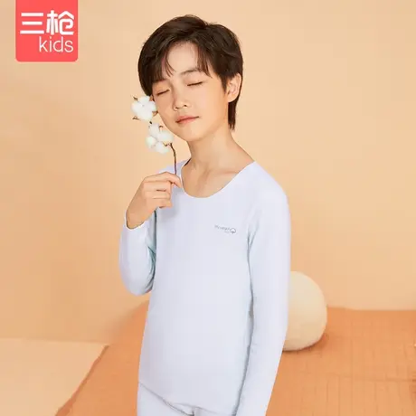三枪儿童保暖套装抗菌高支长绒棉女童秋衣秋裤套男童A类高弹内衣商品大图