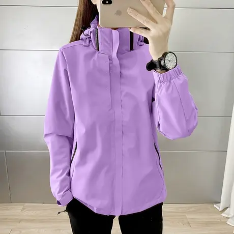 恋上17号冲锋衣外套女秋季2023新款春秋休闲时尚连帽夹克短款秋装图片