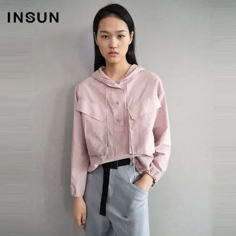INSUN恩裳春季薄款棉质连帽卫衣图片