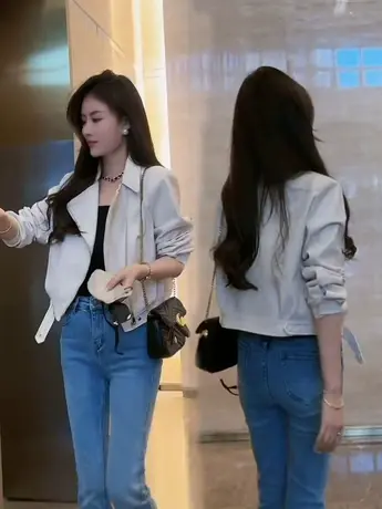 高级感皮衣外套女2023春秋季新款小个子短款pu皮机车皮百搭夹克潮商品大图