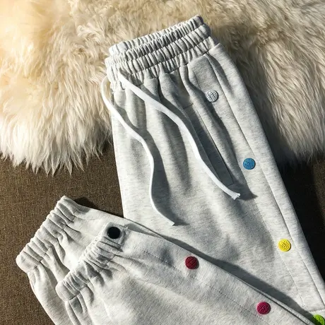 哈伦裤子女春秋宽松卫裤高腰直筒显瘦百搭休闲运动束脚长裤潮ins图片