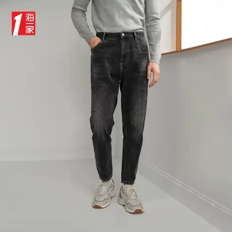 海一家青春休闲九分裤2023秋季新款时尚有型青年男士牛仔裤商品大图