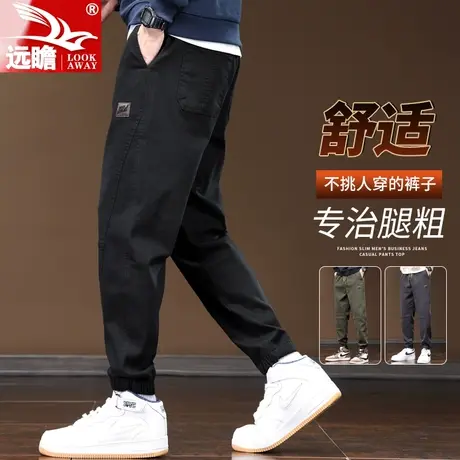 休闲裤男春秋季2023新款男士束脚裤时尚潮流百搭工装哈伦裤子男款商品大图