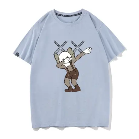 芝麻街联名短袖t恤男士潮牌潮流ins百搭纯棉宽松黑色大码半袖上衣商品大图