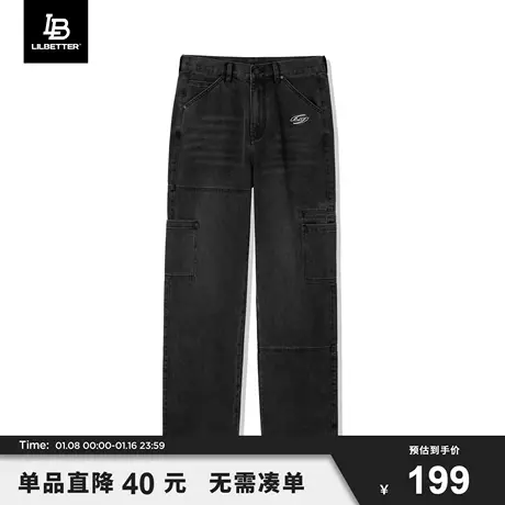 Lilbetter男士牛仔裤直筒宽松高街裤子美式vibe长裤美式工装男裤商品大图
