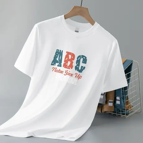 260g重磅纯棉白色t恤男短袖夏季宽松上衣服美式全棉半袖圆领体恤商品大图