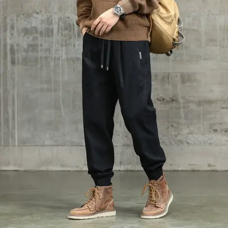 潮流休闲男装裤子百搭工装裤男宽松束脚裤子男款潮流高级感休闲男商品大图