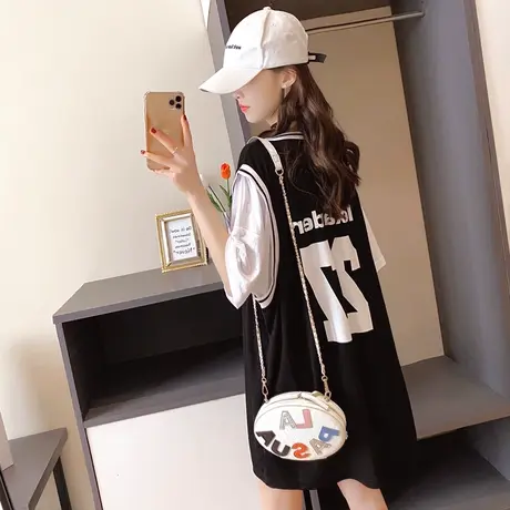 纯棉短袖T恤女装宽松2024年新款春季洋气中长款设计感打底衫爆款商品大图