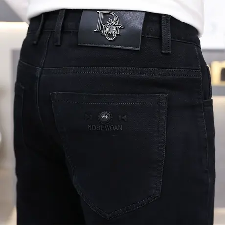 港士博牛仔裤男士2023秋季高品质长裤子直筒休闲弹力青年大码裤子商品大图