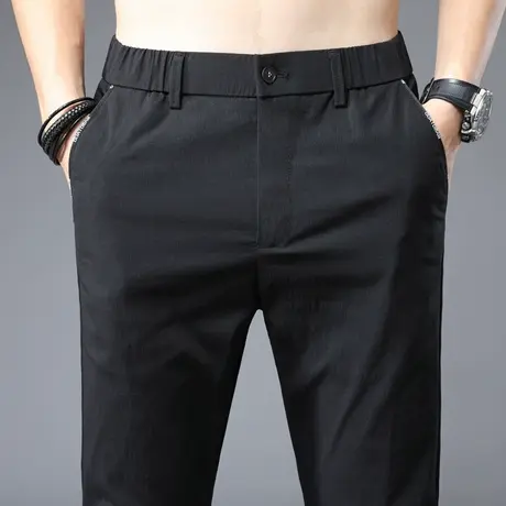 春秋款西裤子男士松紧腰休闲长裤秋季商务西装男裤中年爸爸秋冬款图片