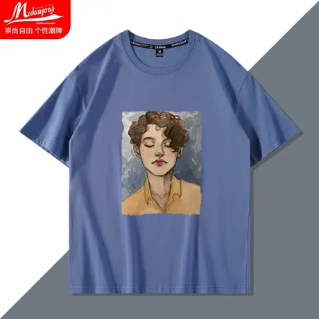 欧美潮牌短袖t恤男小众设计感夏季oversize宽松百搭纯棉打底半袖商品大图