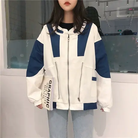 2021年春秋季新款港风bf工装短外套女韩版宽松百搭薄棒球服ins潮商品大图